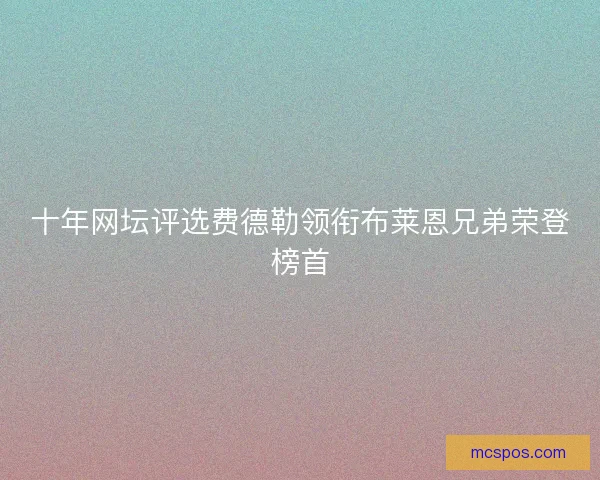 十年网坛评选费德勒领衔布莱恩兄弟荣登榜首
